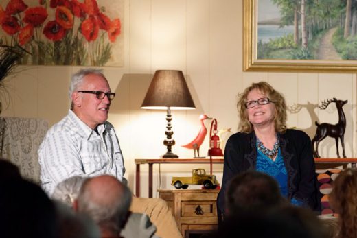 Local actor Conor O’Farrell (left) directed and starred in four presentations of “Lovers and Other Strangers” by Renee Taylor and Joseph Bologna. The performances were at the Town Hall on Memorial weekend. The play was reworked into a hit movie in 1970. Among its stars was Bonnie Bedelia (right), who graciously made an appearance at opening night and discussed her long and successful acting career. The production’s proceeds went to benefit the Idyllwild Help Center.Photo by Tom Kluzak