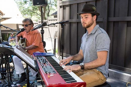 Jac Jacaruso, guitar, and son Luca on keyboard entertained diners at Ferro on the Fourth of July.Photo by Peter Szabadi 