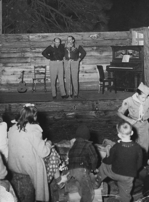 The Kretsinger boys — Charles and Gene — on the campfire stage in 1948.File photo