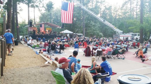 Marine Corps Jazz Alumni Musicians took stage at the Butterfield Commons on Strawberry Creek last Thursday. Six are USMC veterans and one is still active duty. 