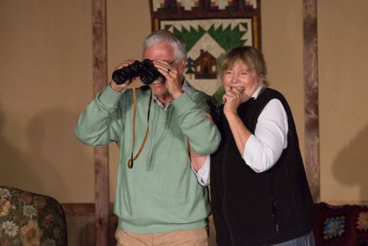 Norman Thayer (Marshall Smith) and wife Ethel (Kathleen Walker) look at the loons swimming “On Golden Pond.” The Idyllwild Actors Theatre had three performances of Ernest Thompson’s award-winning play and movie. Other members of the cast included Jeri Greene, Jacob Teel, Chris Doshier and Kolten Darling. The director and producer was Suzanne Avalon. Photo by Peter Szabadi 