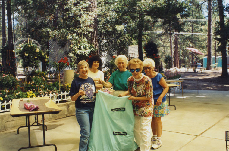 The Associate ladies of the French Quarter in the mid 1990s. Lin Carlson (front right), Diana Smith (front left), and (back row, from right) Jo Shinkle, Elise Brett and an unidentified woman. They built it from scratch, creating in the process, a bit of paradise.Photo courtesy Jo Shinkle 