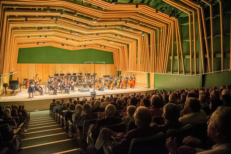 The grand opening of the William M. Lowman Concert Hall Saturday evening had a full house.	Photo by Jenny Kirchner