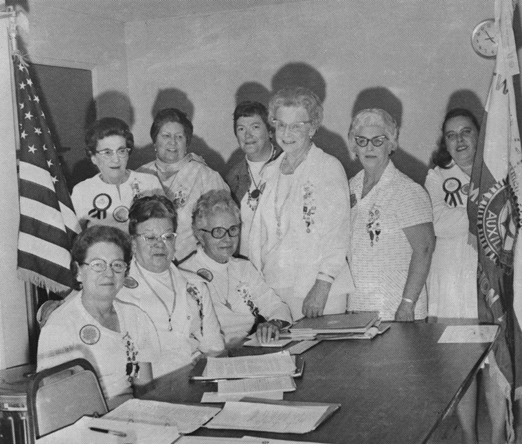 The first district meeting of the Ladies Auxiliary of the American Legion was held in Idyllwild Sunday, Sept. 14, 1975. Arvilla Grant (center) was the new district president and Lucille Nancarrow and Rae Baxter were also officers. Forty-two people from all of Riverside County enjoyed a buffet held in the Community Room of the Security-Pacific Bank (now BBVA Compass Bank).File photo