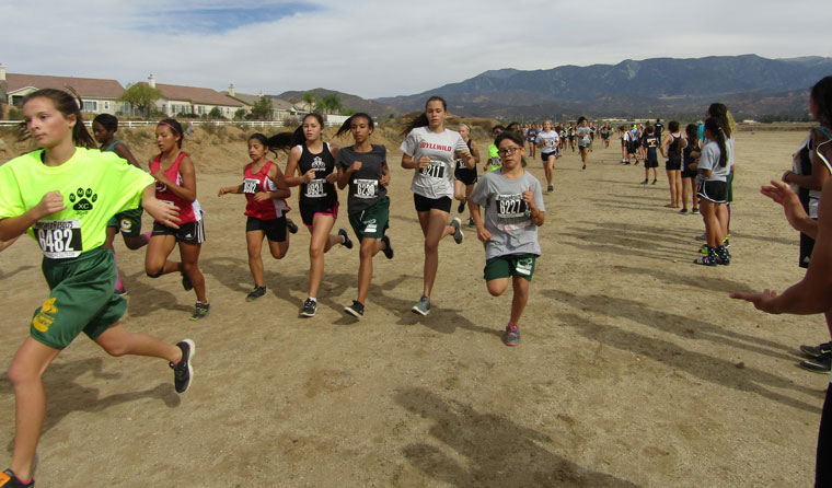 Lilah Whitney, of Idyllwild Middle School, was one of several Idyllwild students in the Beaumont Invitational at Noble Creek Park on Oct. 27. Photo by  Amy Righetti 
