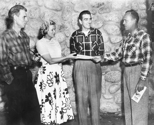 The first conservation group at Idyllwild School of Music and the Arts in 1952. Town Crier founder and conservationist Ernie Maxwell is at left. File photo