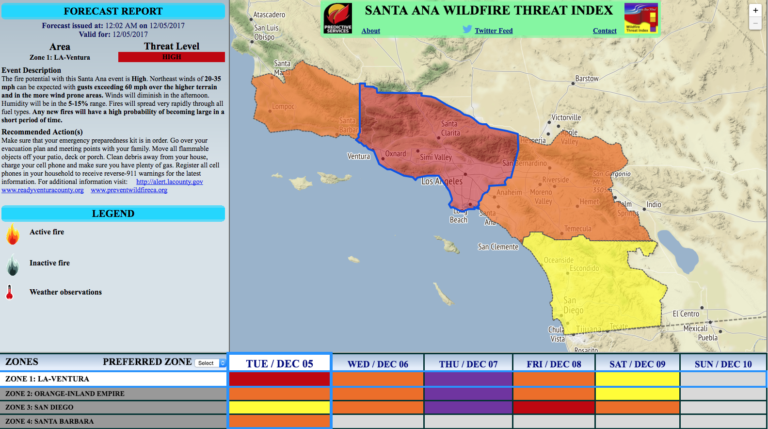 Santa Ana winds return Monday