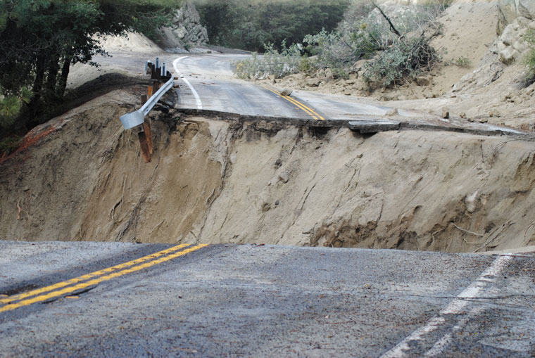 Torrential rain severely damages highways