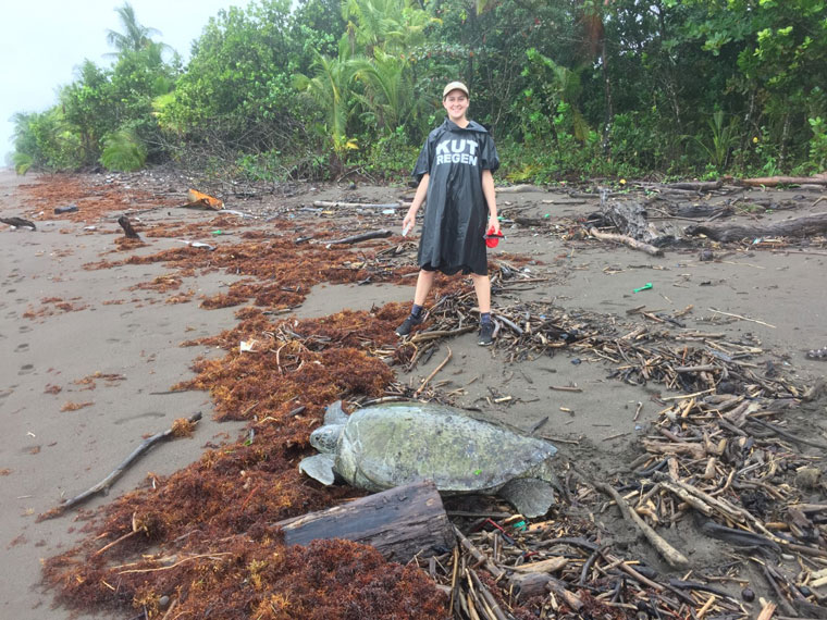 Local rescues sea turtle from poachers