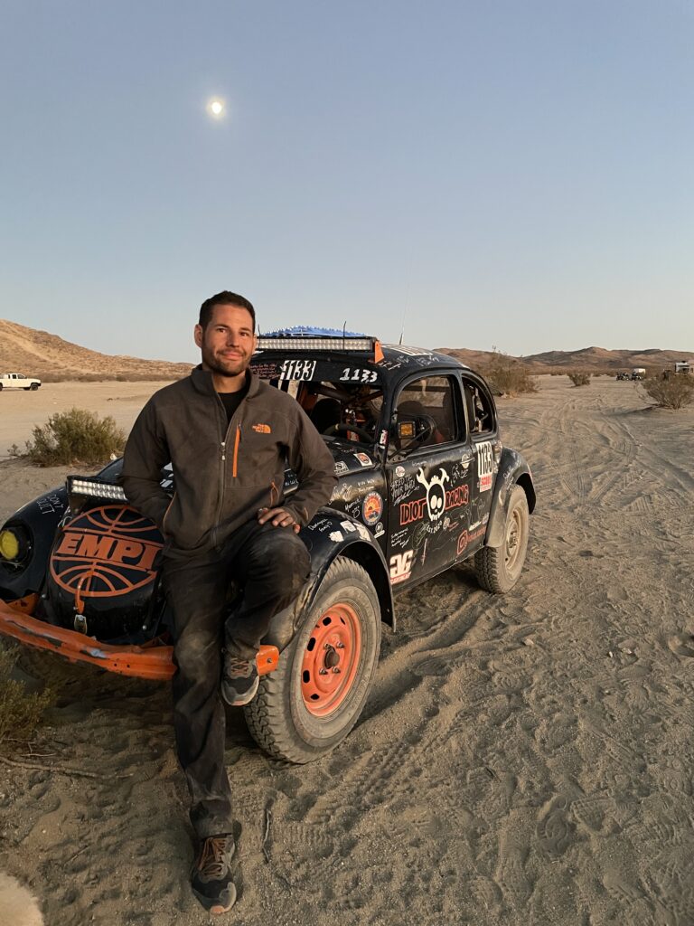 Baja 1000 racer prepares in Idyllwild