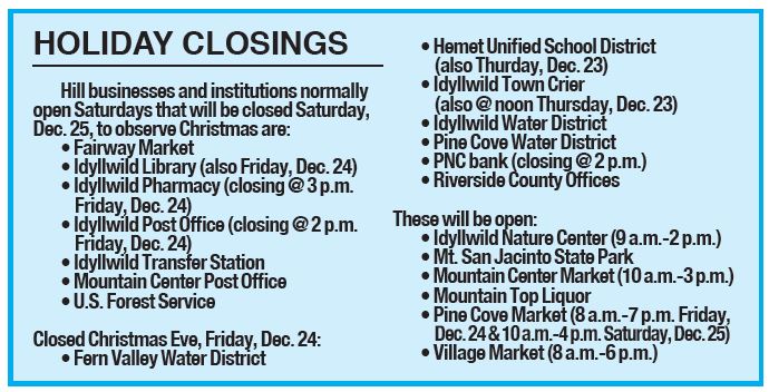 Holiday Closings