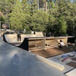 New skatepark half pipe installed