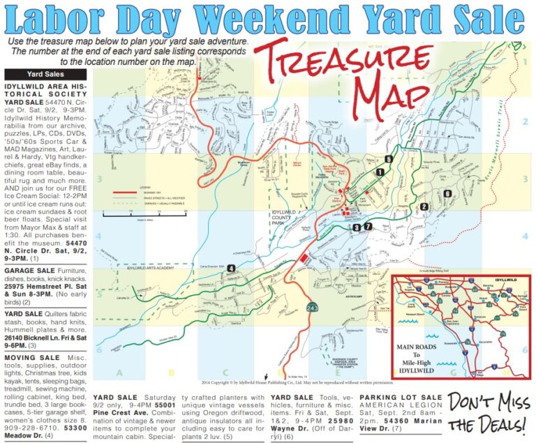 Labor Day Weekend Yard Sale Treasure Map